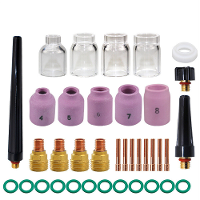 35 Delige TIG Stubby Lens Kit voor WP9 WP20 WP25 Torch Kort & Breed Gaslens Compatibel Verbeterde Lasm Precisie & Duidel