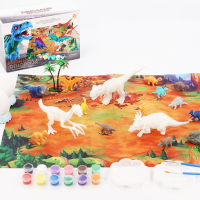 38 Stks Jungle Wildlife Animal Diecast Dinosaur Model Puzzel Tekening Vroege Onderwijs Set Speelgoed voor Kinderen Gift