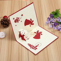 3D Pop up wenskaart tafel vrolijk kerstkaart briefpapier doek doek doek