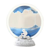3D Quicksands Ring Night Light Astronaut Atmosphere Table Lamp Natural Landscape Bedside Lamp Office Home Decor Festival