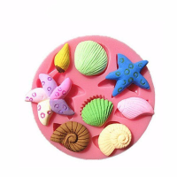 3D Silicone Zeeschelpen Zeester Zee Slak Fondant Cake Chocolade Mold Mould Cake Decoration