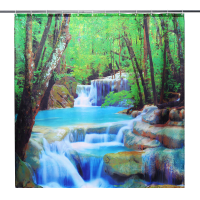 3D Waterval Natuur Landschap Bad Douchegordijn Waterbestendig badkamerschild