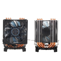 3Pin zes koperen heatpipes Blauwe backlit CPU koelventilator voor Intel 775 1150 1151 AMD