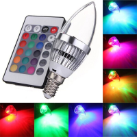 3W RGB + CW + WW aluminium kaarsachtige lamp E27 B22 Basis AC85 265V afstandsbediening