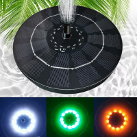3W Zonne energie Fontein Drijvende Fontein Vogelbassin Met Batterij Nacht Ademend Licht
