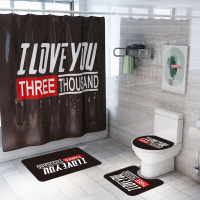 4/3/1 STUKS Engels Brief Waterdichte Badkamer Douchegordijn Set Skidproof Bad Tapijt Wc deksel Cover Badmat Set voor Bad