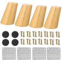 4 Delige Set Massief Houten Kegelvormige Meubelpoten Kit Voor Bank, Tafel, Stoel en Kruk Ondersteuningspoot