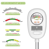 4 In 1 Multifunctionele Bodemtester met Lichtvochtigheid Nutriënten en PH Detectie Ideaal voor Binnenplanten, Kassen en