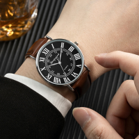 4 Kleuren heren legering kunstlederen band ultradunne zakelijke casual quartz horloge