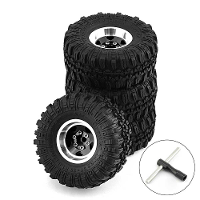 4 Stuks 1,0 inch Klimwagen Aluminiumlegering Naaf Woestijnwielbanden voor 1/18 TRX4M SCX24 FMS FCX18 FCX24 Furitek FX118