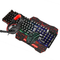 4 Stuks Gaming Apparaten Set 104 Toetsen LED Backlit Gaming Toetsenbord 3600 DPI Ergonomische Muis 3.5Mm Bedrade Headset