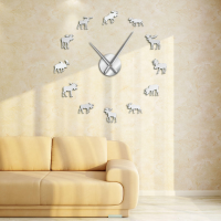 47 Inch dieren in het wild eland DIY gigantische wandklok eland silhouet decoratieve frameloze muur kijken moderne natuu
