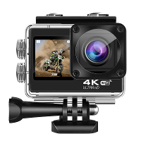 4K 60FPS WiFi Camera met Dubbele Kleurenscherm 170° Breedbeeld 30M Waterdicht EIS Anti shake Buitensport Camera