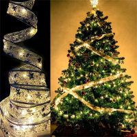 4M 40LED Fairy Lichtslingers Goud Zilver Strik Lint LED Kerstboom Licht Home Party Decoraties Bruiloft Verjaardag Xmas G