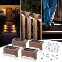 4PCS Solar Deck Lights LED Waterdichte Buitenverlichting op Zonne energie LED Stapverlichting Voor Terrassen Trappen Pat
