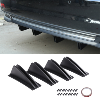 4Pcs Universal Lower Rear Body Bumper Diffuser Shark Fin Diffuser Lip Splitter Shark Fins Trim