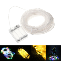 5 M 50LED Batterij Aangedreven Touw Tube String Licht Outdoor Kerst Tuin Vakantiehuis Party Lamp