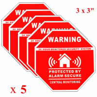 5 Stuks Home Alarm Security Stickers Dekalen Signs voor Window Doors