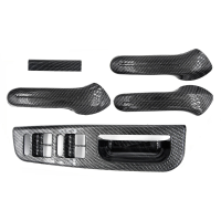 5 Stuks Interio Deur Grijp Handvat Cover Schakelaar Bezel Set Carbon Fiber Stijl voor VW Jetta Golf Bora MK4