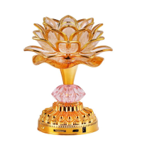 52 Boeddhistische liedjes Boeddhistische Gebedslamp met Colorful LED Lotus muziek Lichte geschenkdecoraties
