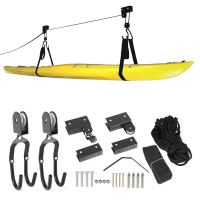 57KG Kajak Takel Fiets/Ladder Lift Katrol Systeem Garage Plafond Opbergrek Kajak Opslag Lift Takel Kit: