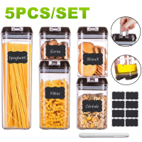 5PCS Luchtdichte Voedsel Opslag Container Gemakkelijk Lock Verzegelde Pot Plastic Transparante Melkpoeder Korrels Snoep