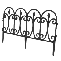 5X Tuin Kunststof Omheining Outdoor Yard Rand Beschermende Hekwerk Patio Decor Zwart