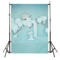5X7FT Blue Balloon Birthday Celebrating Theme Photography Achtergrond Studio Prop Achtergrond