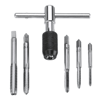 6 Delige M3 M8 Tap Boorset T Handvat Ratel Tap Sleutel Machinist Gereedschap met Schroeftap Hand