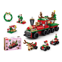 6 In 1 Kersttrein Model Bouwblokken Steensets Klassieke Poppen Kinderen Speelgoed Gift