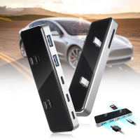 6 In 1 poorten USB Hub Extender Adapter Docking Station voor Tesla Model 3/Y