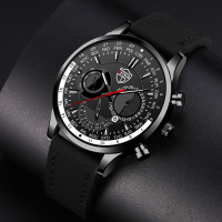 6 Kleuren heren roestvrij staal kunstleer band lichtgevende kalender quartz horloge