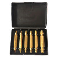 6 STUKS Beschadigde Tapeinduithalerset Easy Out Bolt Extractor Set Double Head Screw Remover Tools Broken Head Screw Rem