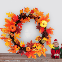 60 Cm Kerst Maple Bladeren Druif Berry Krans Guirlande Deur Opknoping Ambachten Decoraties