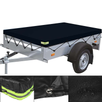 600D Aanhangerhoes 150 170cm Heavy Duty PVC Waterdicht Winddicht Stofbeschermer Met Rubberen Riem