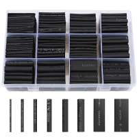 650 Stuks Krimpkous Zwart Ratio 2:1 Isolatie Bescherming Vlamvertragend Krimpbuis Wrap Auto Elektrische Kabel Draad Set