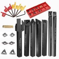 7 Stuks 10 mm Schacht Draaibank Gereedschapshouder Saai Bar met 7 stuks VP15TF Carbid Inzetstukken