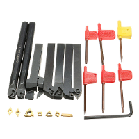 7 Stuks 12mm Schacht Draaibank Boorstaaf Gereedschapshouder Set met Carbide Inzetstukken