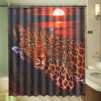70 X 70 Afrikaanse Luipaard Douchegordijn Wildlife Dier Zonsondergang Cheetah Polyester Douchegordij