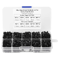 720 Stuks M3 Carbon Staal Zwarte Ronde Kop Schroef Verzonken Kop Plat Hoofd Bout Set Hex Hexagon Socket Schroef Assortim