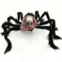 75 * 75 Cm Simulatie Schedel Ghost Head Pluche Spider Spider Been Rechtzetten Horror Speelgoed