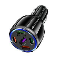 75W 5 Port USB PD Autolader Adapter 3USB A+2USB C PD QC3.0 Snel Opladen voor iPhone 15 15 Plus 15Pro 15Pro Max voor Huaw