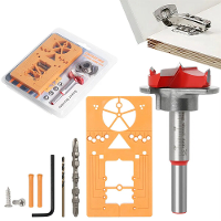 7PCS 35mm Scharniergatboorgeleider Set Deur Scharnier Mal Kastscharnier Mal Veelzijdige Houtbewerkingsgereedschap voor h