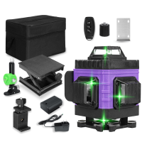 8/12/16 Lijnen 4D 360° Horizontaal Verticaal Kruis Groene Licht Laser Niveau Zelfnivellerend Meet Super Krachtige Laser