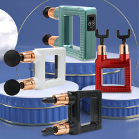 8/32 Versnellingsaanpassing Fascia Massage Gun Tweekoppige USB trillingsstimulator Geluidsarm Mini Elektrische tweekoppi