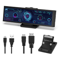8,8 Inch lang strip LCD scherm 1920*480P HD bestuurderbord Secundair beeldscherm AIDA64 Subweergave CPU GPU SSD informat