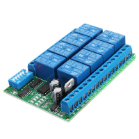 8 Kanaals DC 12V RS485 Relais Module Modbus RTU 485 Afstandsbediening Schakelaar Voor PLC PTZ Camera Beveiligingsmonitor