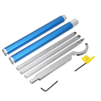 8 Stks Houtbewerking Draaigereedschap Set Houtbewerking Beitel Carbide Wisselplaten Cutter Rvs Bar Aluminium Handvat Com