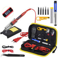 80W soldeerboutset met rode koffer Professionele soldeergereedschapset voor elektronica en doe het zelfprojecten
