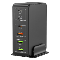 818H 120W 6 Port USB PD lader 3C+3A Snellader Adapter EU stekker voor iPhone 12 13 14 14Pro voor Samsung Galaxy S23 voor